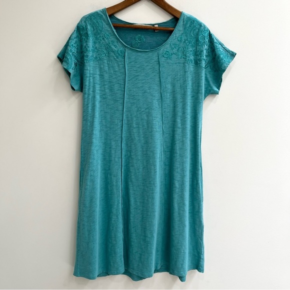 Soft Surroundings Gladstone Dress in Porcelain Blue Embroidered Pockets Medium - Picture 2 of 11